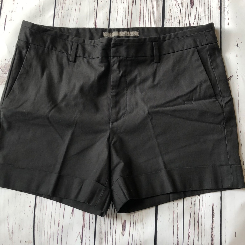 Zara Basic Black Cuff Tailored Short Size Large - image 2